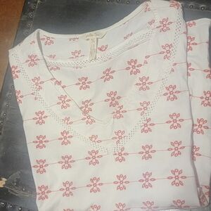 Matilda Jane White and Red Embroidered Top